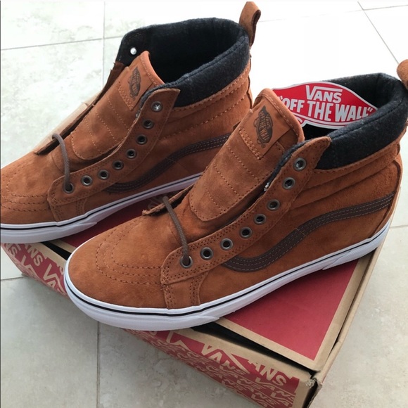 vans tan suede high tops